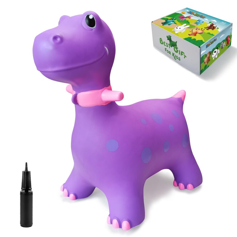 Hot Max HotMax Bouncy Horse  Dinosaur Hopper Toys for Kids  Inflatable Ride on Bouncy Animals Toys for Toddlers  Jumping Horse for Baby Birthday Gift for Boy or Girl 18 Months 2-4 Year Old (Purple) - Image 1